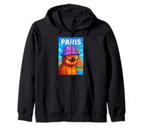 I Love Paris, Cool Paris Lazy Sloth Cartoon Illustration Sudadera con Capucha