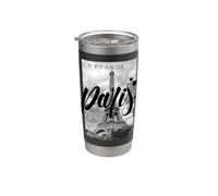 I Love Paris, Cool Real Paris France Skyline Fashion Design Vaso térmico de acero inoxidable de doble pared