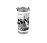 I Love Paris, Cool Real Paris France Skyline Fashion Design Vaso térmico de acero inoxidable de doble pared