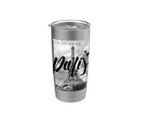 I Love Paris, Cool Real Paris France Skyline Fashion Design Vaso térmico de acero inoxidable de doble pared