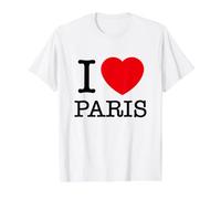I Love Paris Graphic Tees - Novelty T-Shirts & Cool Designs Camiseta gráfica económica, Hombre, Blanco, L