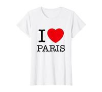 I Love Paris Graphic Tees - Novelty T-Shirts & Cool Designs Camiseta gráfica económica, Mujer, Blanco, XL
