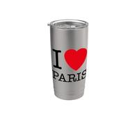 I Love Paris Graphic Tees - Novelty T-Shirts & Cool Designs Vaso térmico de acero inoxidable de doble pared