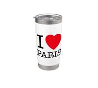 I Love Paris Graphic Tees - Novelty T-Shirts & Cool Designs Vaso térmico de acero inoxidable de doble pared