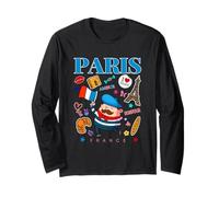 I Love Paris, Paris France Culture Doodles Graphic Design Manga Larga