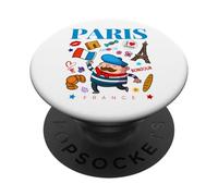 I Love Paris, Paris France Culture Doodles Graphic Design PopSockets PopGrip Adhesivo