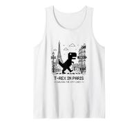 I Love Paris, Pixel Dinosaur in Paris Retro City Adventure Camiseta sin Mangas