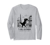 I Love Paris, Pixel Dinosaur in Paris Retro City Adventure Manga Larga