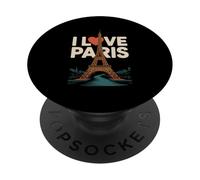 I Love Paris Torre Eiffel Arte de viaje PopSockets PopGrip Adhesivo