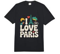 I Love Paris Torre Eiffel Arte en Bicicleta Comfort Colors Adult Heavyweight T-Shirt