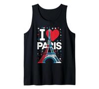 I Love París, Torre Eiffel francesa Viajar Diversión Camiseta sin Mangas
