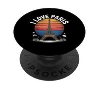 I Love Paris Torre Eiffel Sunset Style PopSockets PopGrip Adhesivo