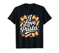 I Love Pasta Italian Food Arte Gráfico Camiseta gráfica económica, Hombre, Negro, L