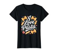 I Love Pasta Italian Food Arte Gráfico Camiseta gráfica económica, Mujer, Negro, L