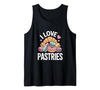 I Love Pastries Corazón Colorido Dulces Camiseta sin Mangas