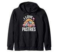I Love Pastries Corazón Colorido Dulces Sudadera con Capucha