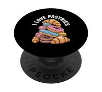 I Love Pastries Sweet Baked Goods Diseño divertido PopSockets PopGrip Adhesivo