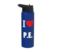 I Love PE Educación Física Estudiante Profesor Retro School Stainless Steel Insulated Water Bottle