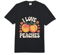 I Love Peaches Retro Fruits Diseño Floral Comfort Colors Adult Heavyweight T-Shirt