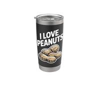 I Love Peanuts Divertido Humor Nuez Vaso térmico de acero inoxidable de doble pared