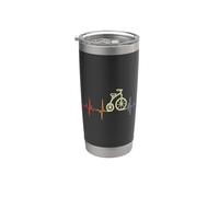 I Love Penny Farthing Retro Cardiograma Vintage Vaso térmico de acero inoxidable de doble pared
