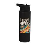 I Love Physics Exploración de galaxias retro Stainless Steel Insulated Water Bottle