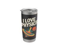 I Love Physics Retro Ciencia Espacio Arte Vaso térmico de acero inoxidable de doble pared