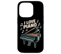 I Love Piano Notas Musicales Arte Carcasa para iPhone 14 Pro