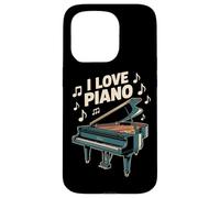 I Love Piano Notas Musicales Arte Carcasa para iPhone 15 Pro
