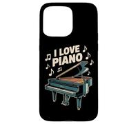 I Love Piano Notas Musicales Arte Carcasa para iPhone 15 Pro Max
