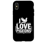 I Love Pigeons Homing Palomas Racing Birdwatcher Carcasa para iPhone X/XS