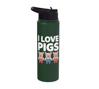 I Love Pigs Cute Cartoon Pig Trio Divertido Stainless Steel Insulated Water Bottle