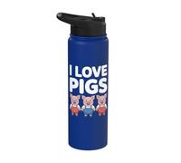 I Love Pigs Cute Cartoon Pig Trio Divertido Stainless Steel Insulated Water Bottle