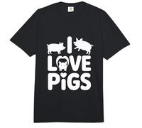 I Love Pigs Cute Farm Animal Lovers Diversión Comfort Colors Adult Heavyweight T-Shirt