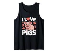 I Love Pigs Cute Piggy cita divertida Camiseta sin Mangas