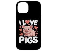 I Love Pigs Cute Piggy cita divertida Carcasa para iPhone 14