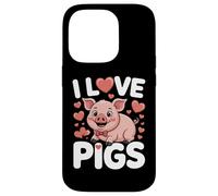 I Love Pigs Cute Piggy cita divertida Carcasa para iPhone 14 Pro