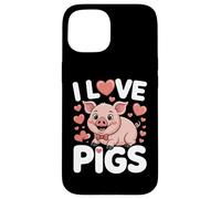 I Love Pigs Cute Piggy cita divertida Carcasa para iPhone 15