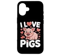 I Love Pigs Cute Piggy cita divertida Carcasa para iPhone 16