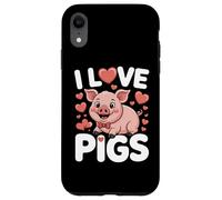 I Love Pigs Cute Piggy cita divertida Carcasa para iPhone XR