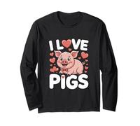 I Love Pigs Cute Piggy cita divertida Manga Larga