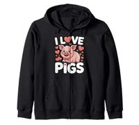I Love Pigs Cute Piggy cita divertida Sudadera con Capucha