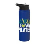 I Love Pilates Yoga Ejercicio de entrenamiento Stainless Steel Insulated Water Bottle