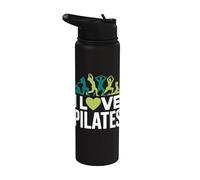 I Love Pilates Yoga Ejercicio de entrenamiento Stainless Steel Insulated Water Bottle