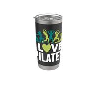 I Love Pilates Yoga Ejercicio de entrenamiento Vaso térmico de acero inoxidable de doble pared