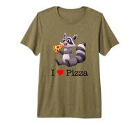 I Love Pizza, Cool Raccoon Eats Pizza Illustration Graphic Camiseta Premium