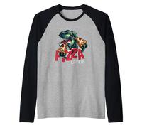 I Love Pizza, Enjoy Dinosaur Eats Pizza, Cool Pizza Lovers Camiseta Manga Raglan