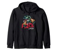 I Love Pizza, Enjoy Dinosaur Eats Pizza, Cool Pizza Lovers Sudadera con Capucha
