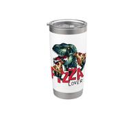 I Love Pizza, Enjoy Dinosaur Eats Pizza, Cool Pizza Lovers Vaso térmico de acero inoxidable de doble pared