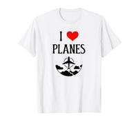 I Love Planes I Heart Aviones Volar Aviación Aviación Amante Camiseta